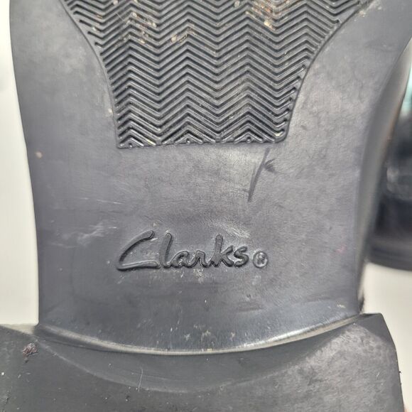 Clarks Tilden Cap Toe Oxford Dress Shoes Mens Sz 8 Black Leather Comfort 99% - Picture 7 of 9